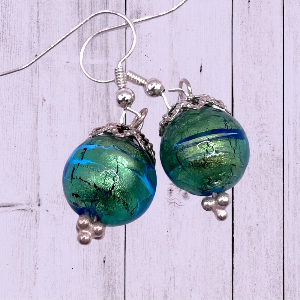 Venetian glass bead earrings